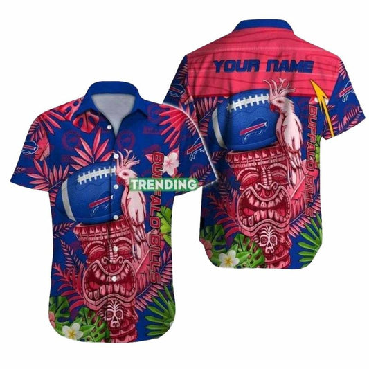 Personalized Buffalo Bills Tribal Tiki Pattern Hawaiian Shirt - Moonbestprint