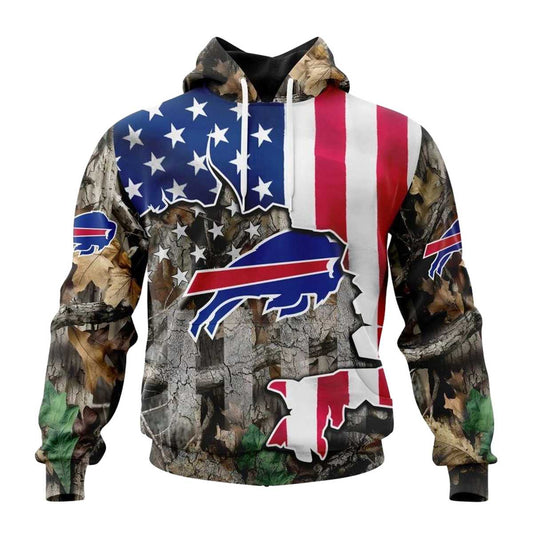 Personalized Buffalo Bills Usa Flag Camo Realtree Hunting AOP Hoodie -  Moonbestprint
