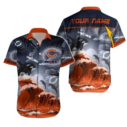 Personalized Chicago Bears And Dolphin Hawaiian Shirt - Moonbestprint