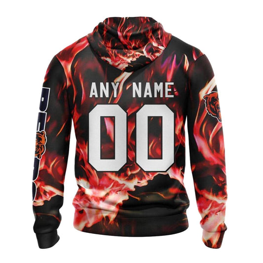 Personalized Chicago Bears And Skull Happy Halloween AOP Hoodie -  Moonbestprint