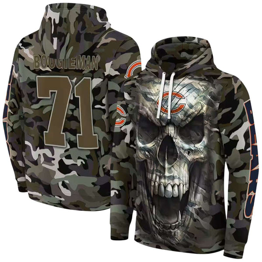 Personalized Chicago Bears Camo Skull AOP Hoodie -  Moonbestprint