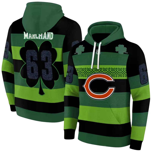 Personalized Chicago Bears Celtic Patterns Green AOP Hoodie -  Moonbestprint