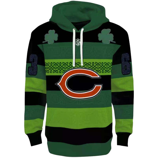 Personalized Chicago Bears Celtic Patterns Green AOP Hoodie -  Moonbestprint