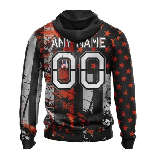 Personalized Chicago Bears Classic Grunge American Flag AOP Hoodie -  Moonbestprint