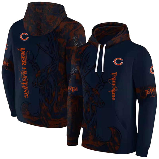 Personalized Chicago Bears Deer Silhouette Blue AOP Hoodie -  Moonbestprint