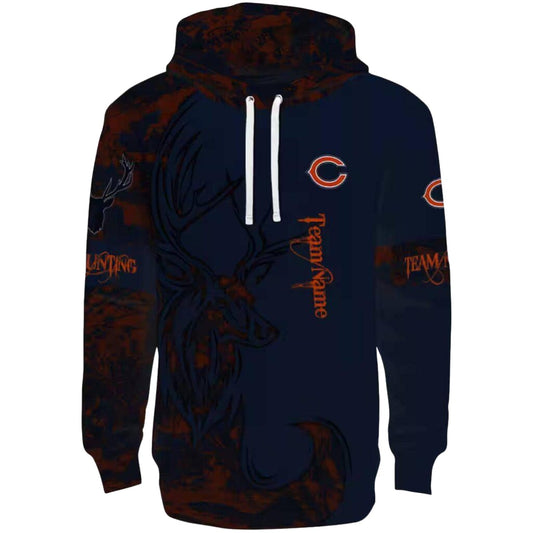 Personalized Chicago Bears Deer Silhouette Blue AOP Hoodie -  Moonbestprint