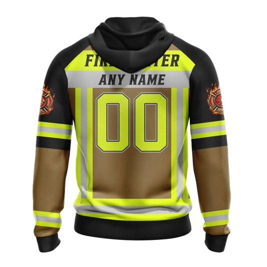 Personalized Chicago Bears Firefighter Uniform AOP Hoodie -  Moonbestprint
