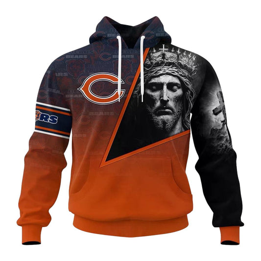 Personalized Chicago Bears Gods Blessing AOP Hoodie -  Moonbestprint