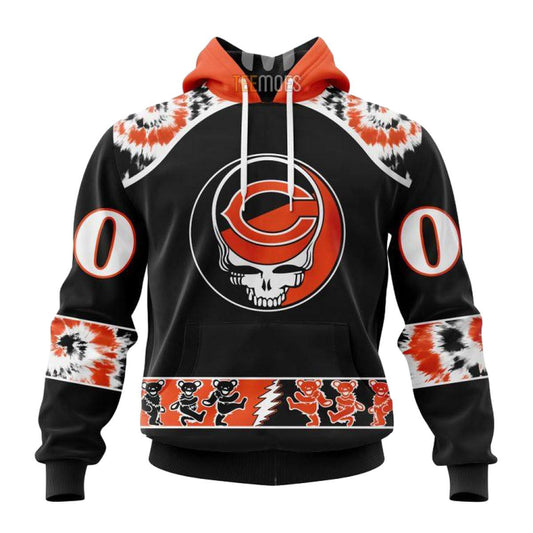 Personalized Chicago Bears Grateful Dead AOP Hoodie -  Moonbestprint
