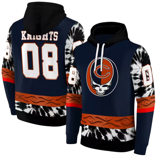 Personalized Chicago Bears Grateful Vibes Blue AOP Hoodie -  Moonbestprint