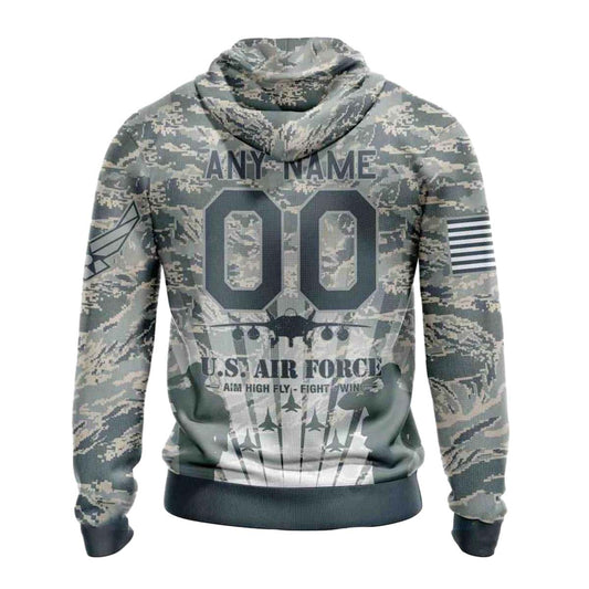 Personalized Chicago Bears Honor US Air Force Veterans AOP Hoodie -  Moonbestprint