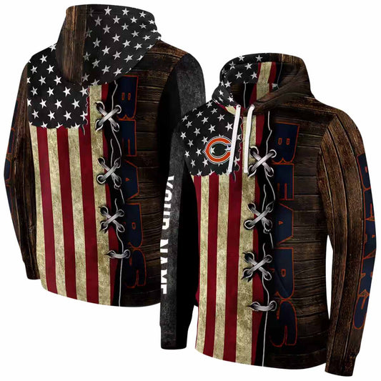 Personalized Chicago Bears Logo And American Pride AOP Hoodie -  Moonbestprint