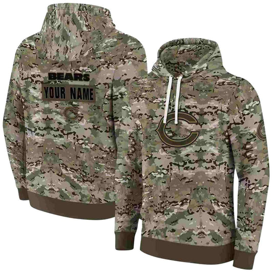 Personalized Chicago Bears Logo And Military Style AOP Hoodie -  Moonbestprint