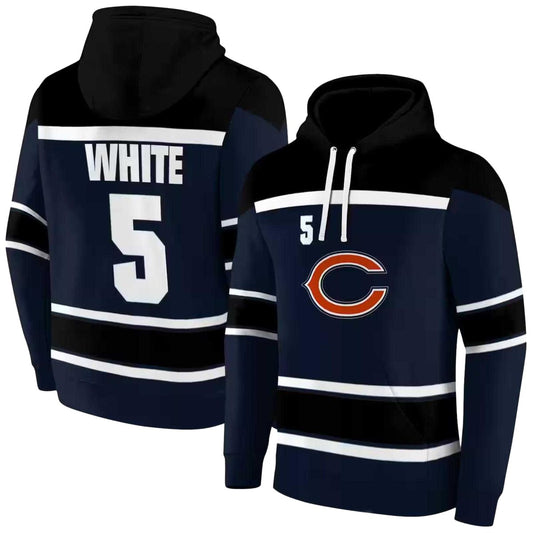 Personalized Chicago Bears Logo And Striped Pattern Blue AOP Hoodie -  Moonbestprint