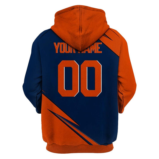 Personalized Chicago Bears Logo In My Heart Blue And Orange AOP Hoodie -  Moonbestprint