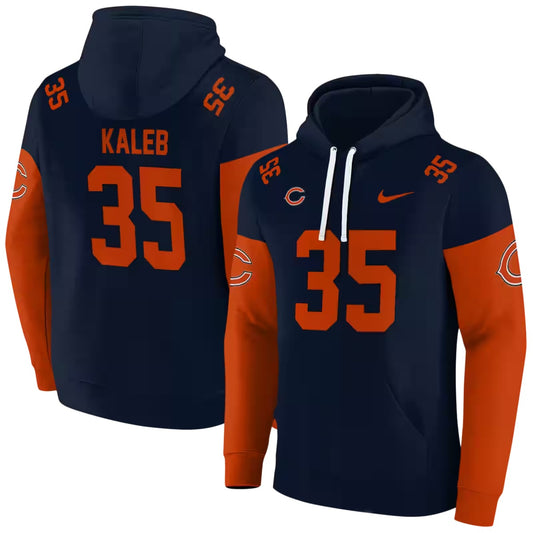 Personalized Chicago Bears Logo In My Heart Minimal Design Blue Orange AOP Hoodie -  Moonbestprint