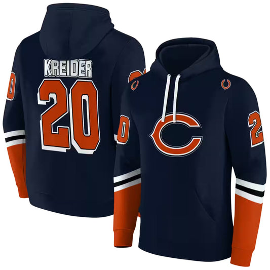 Personalized Chicago Bears Logo In My Heart Striped Blue Pattern AOP Hoodie -  Moonbestprint