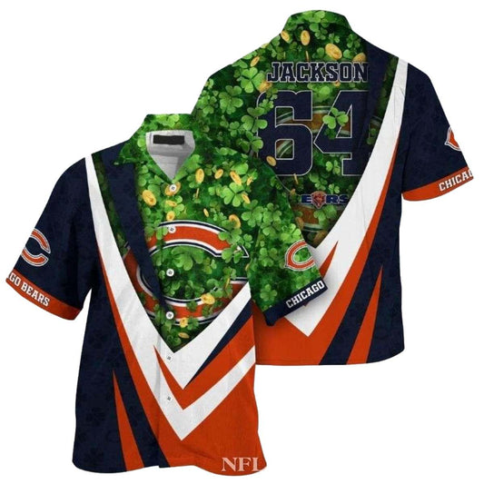 Personalized Chicago Bears Lucky Charm St. Patricks Day Hawaiian Shirt - Moonbestprint