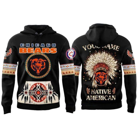 Personalized Chicago Bears Native American Heritage Month 2025 AOP Hoodie -  Moonbestprint