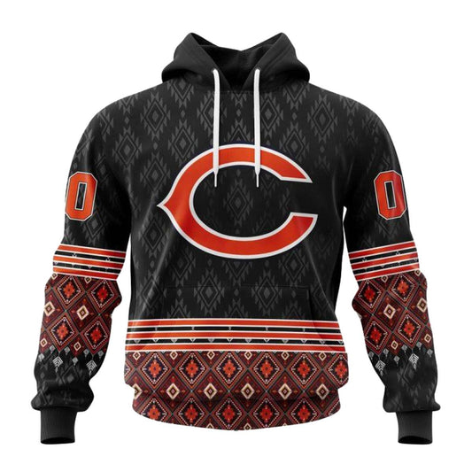 Personalized Chicago Bears Native Concepts Pattern AOP Hoodie -  Moonbestprint