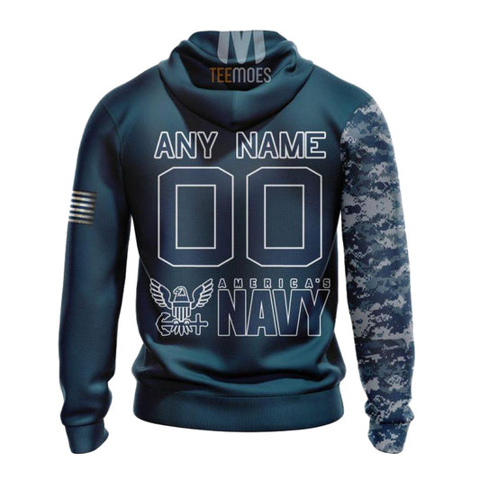 Personalized Chicago Bears Navy Skull Camo Veteran AOP Hoodie -  Moonbestprint
