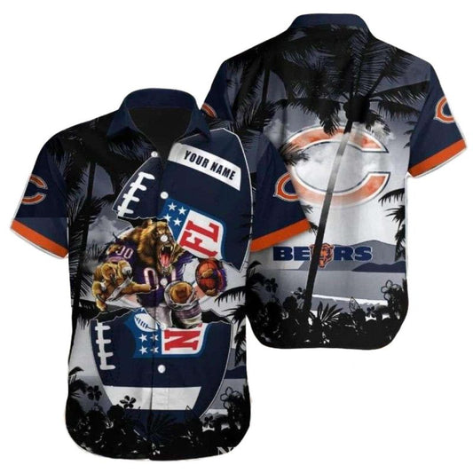 Personalized Chicago Bears Patriotic Pride Hawaiian Shirt - Moonbestprint
