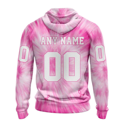 Personalized Chicago Bears Pink Tie Dye AOP Hoodie -  Moonbestprint