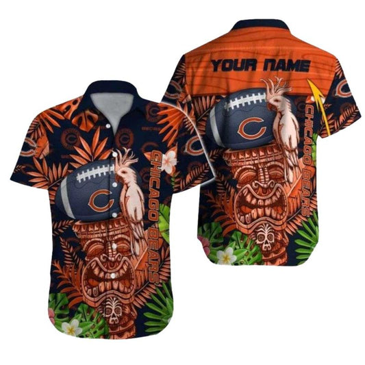 Personalized Chicago Bears Tiki Totem Football Dreams Tropical Hawaiian Shirt - Moonbestprint