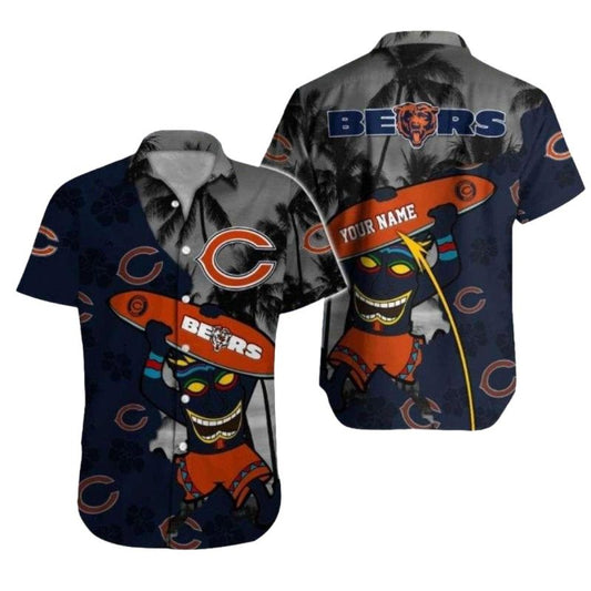 Personalized Chicago Bears Tropical Night Party Hawaiian Shirt - Moonbestprint