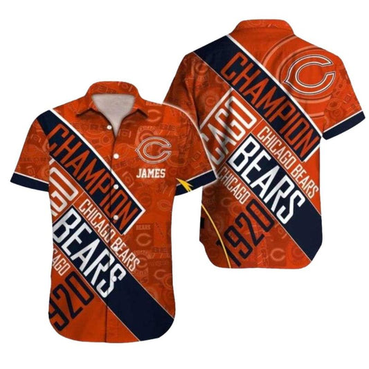 Personalized Chicago Bears Vintage Champion Banner Hawaiian Shirt - Moonbestprint