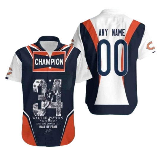 Personalized Chicago Bears Walter Payton Tribute Hawaiian Shirt - Moonbestprint