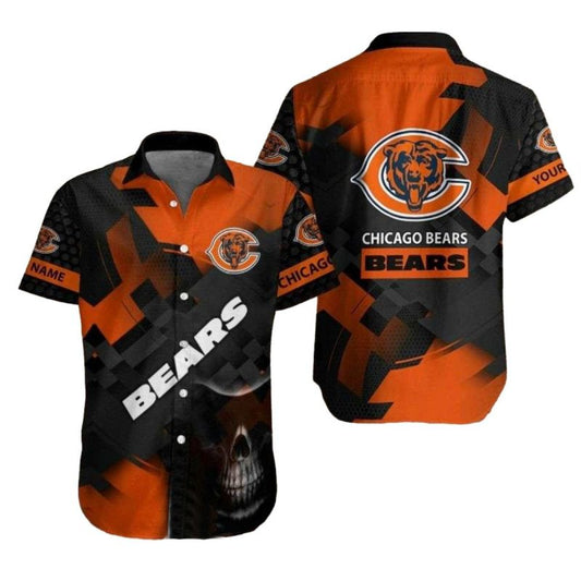 Personalized Chicago Bears logo And Ghost Hawaiian Shirt - Moonbestprint