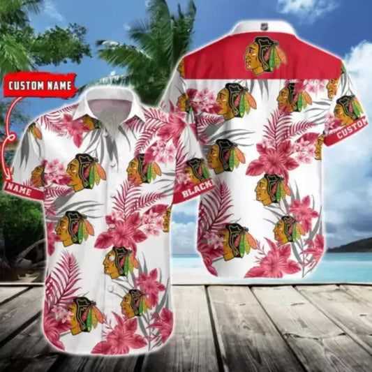 Personalized Chicago Blackhawks Hawaiian Shirt, NHL Hawaiian Shirt Moonbestprint