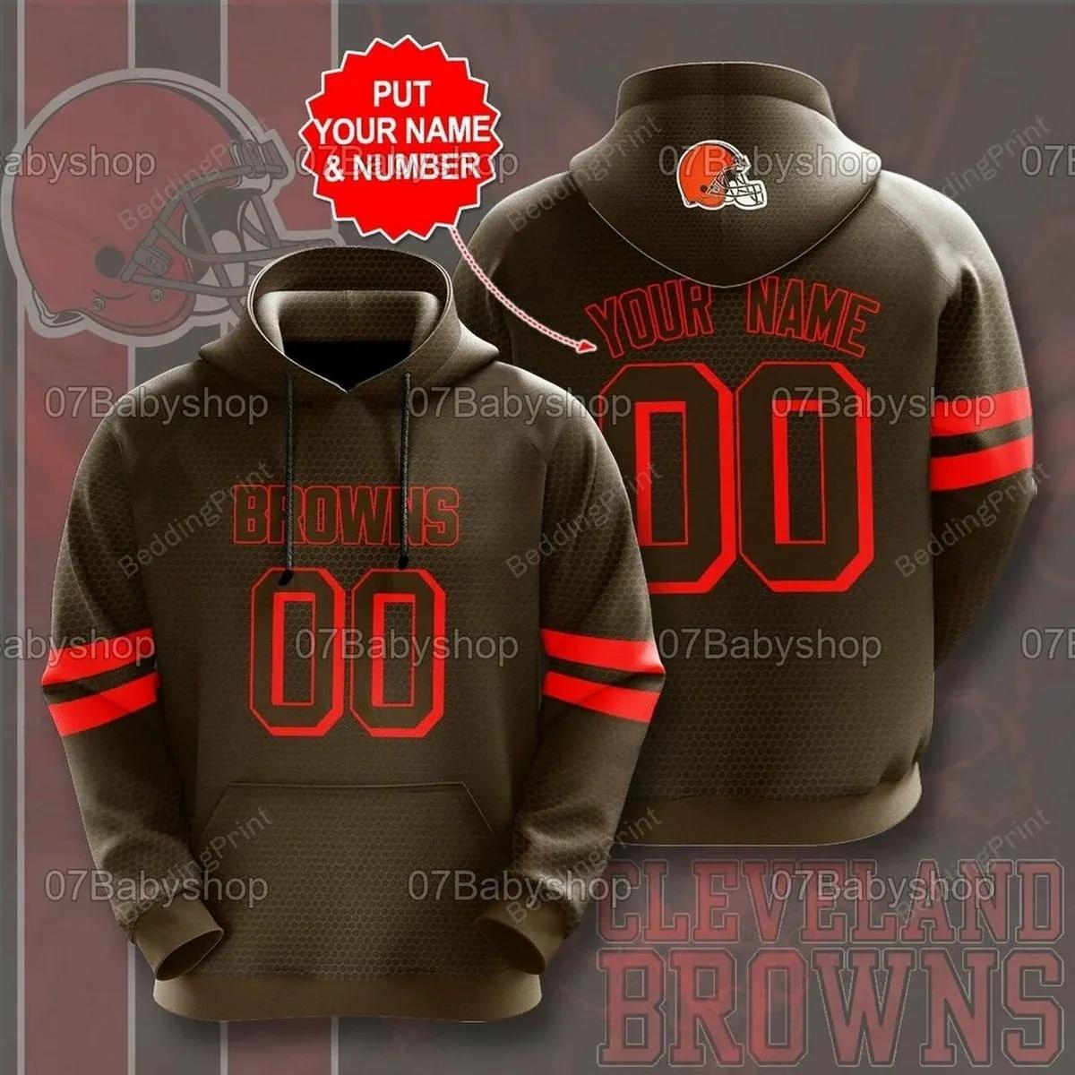 Personalized Cleveland Browns 01 - Hoodie 3D, NFL Hoodie Moonbestprint