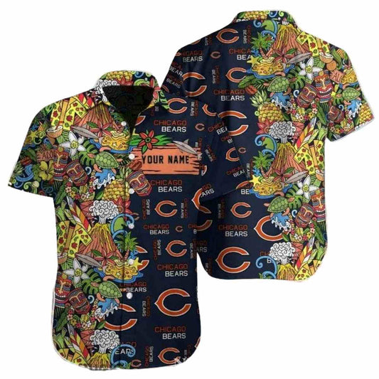 Personalized Colorful Doodle Art Chicago Bears Fan Exclusive Hawaiian Shirt - Moonbestprint