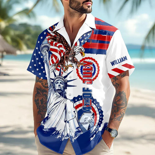 Personalized Custom Name America 4th Of July Hawaii Shirt, 250th Anniversary Gift Moonbestprint