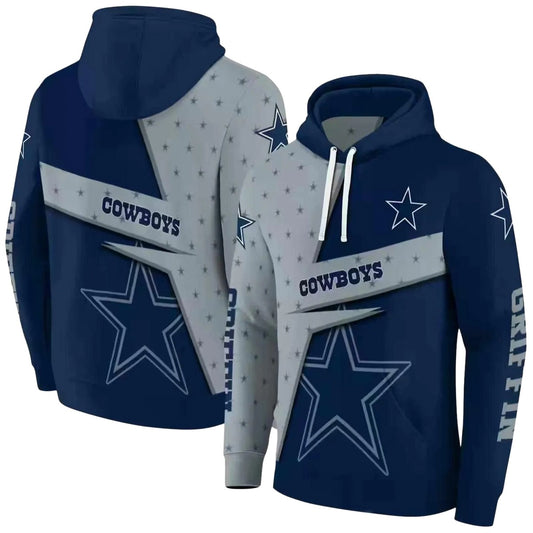 Personalized Dallas Cowboys Abstract Shape Blue AOP Hoodie - Moonbestprint