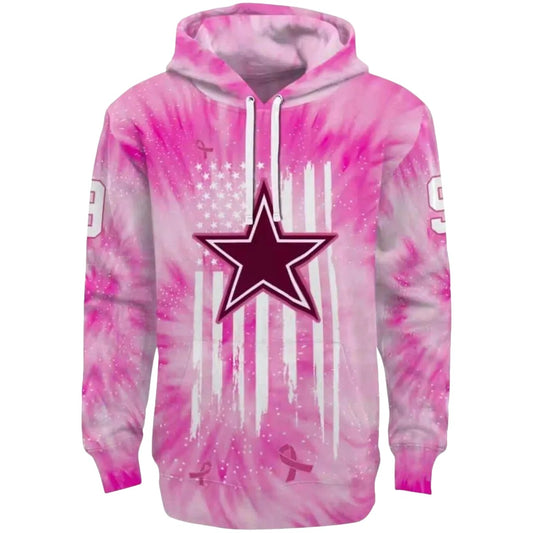 Personalized Dallas Cowboys Cancer Support Pink AOP Hoodie - Moonbestprint