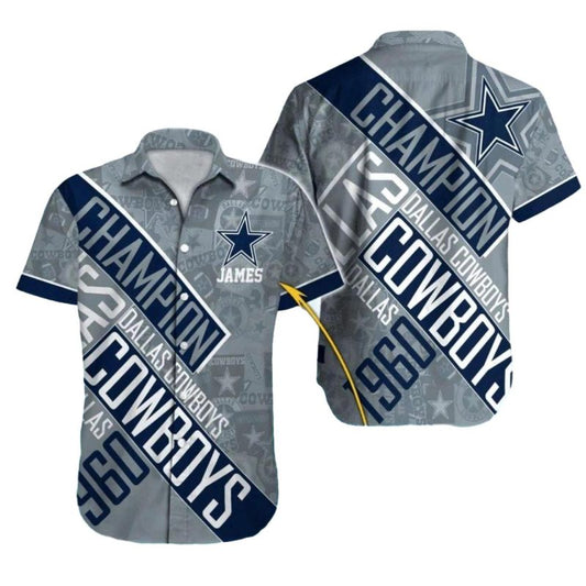 Personalized Dallas Cowboys Champion Legacy Graphics Hawaiian Shirt - Moonbestprint