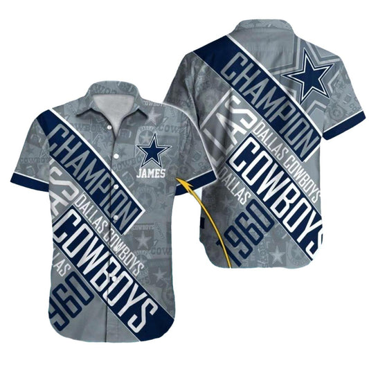 Personalized Dallas Cowboys Champion Legacy Graphics Hawaiian Shirt - Moonbestprint