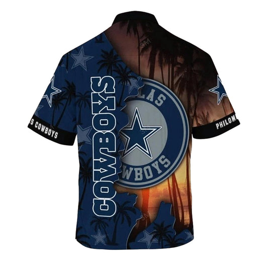 Personalized Dallas Cowboys Coconut Sunset Hawaiian Shirt - Moonbestprint