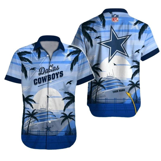 Personalized Dallas Cowboys Cruise Ship Tropical Theme Hawaiian Shirt - Moonbestprint