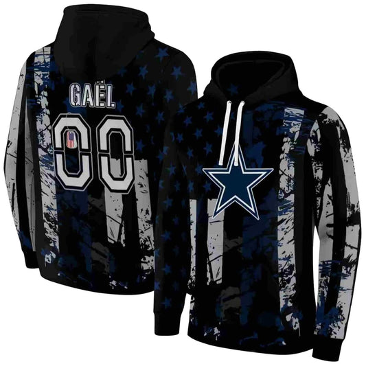 Personalized Dallas Cowboys Distressed Flag Blue Black AOP Hoodie - Moonbestprint