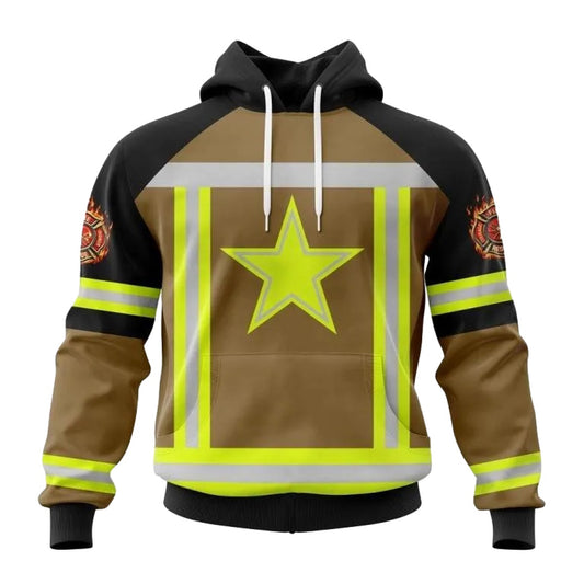 Personalized Dallas Cowboys Firefighter Uniform AOP Hoodie - Moonbestprint