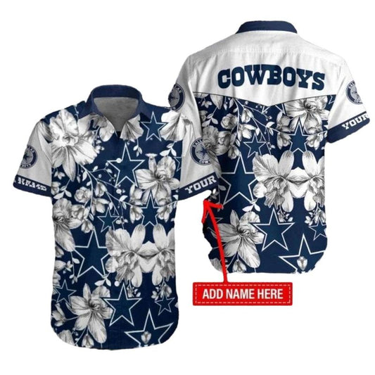 Personalized Dallas Cowboys Floral Starry Night Hawaiian Shirt - Moonbestprint