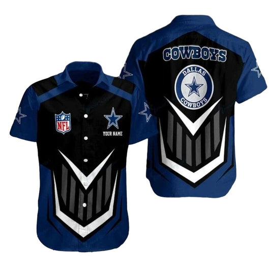 Personalized Dallas Cowboys Geometric Precision Hawaiian Shirt - Moonbestprint
