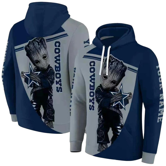 Personalized Dallas Cowboys Groot Blue AOP Hoodie - Moonbestprint