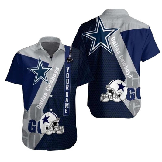Personalized Dallas Cowboys Helmet And Logo Lovely Hawaiian Shirt - Moonbestprint