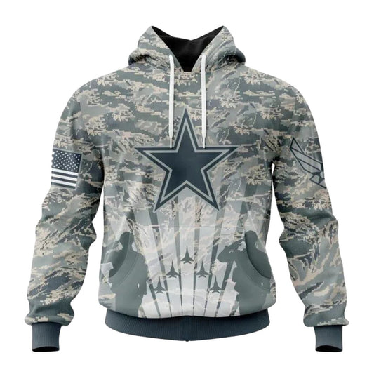 Personalized Dallas Cowboys Honor Us Air Force Veterans AOP Hoodie - Moonbestprint
