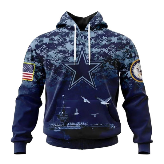 Personalized Dallas Cowboys Honor Us Navy Veterans Cosplay AOP Hoodie - Moonbestprint